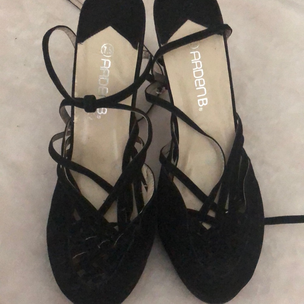Arden B faux suede strappy heels